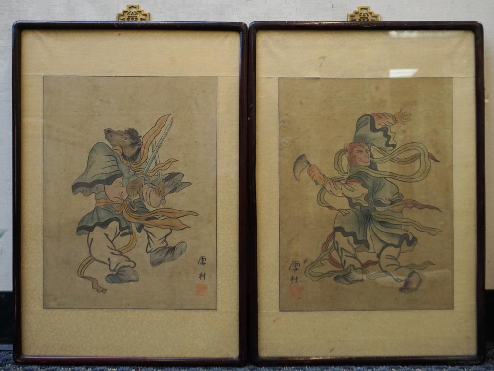 PAIR OF CHINESE HANGING SCROLLS