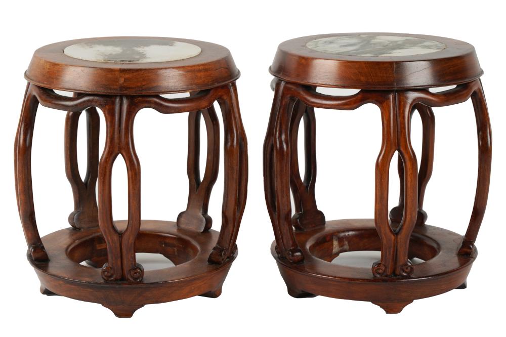 PAIR OF CHINESE HARDSTONE AND