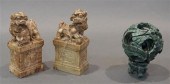 PAIR OF CHINESE HARDSTONE 'FOO