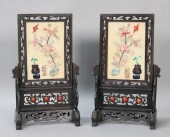 PAIR OF CHINESE HARDSTONE TABL