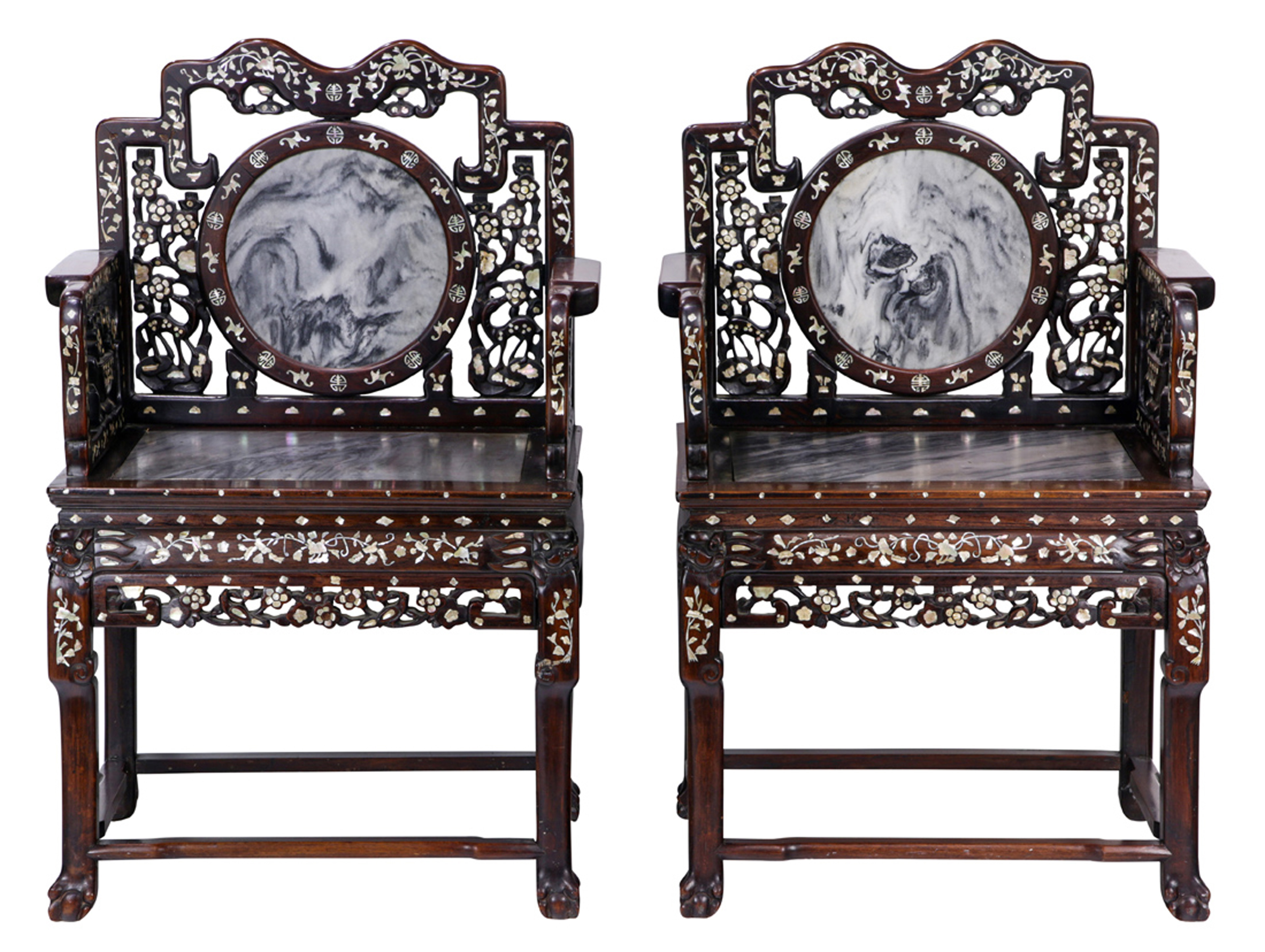 PAIR OF CHINESE HARDWOOD