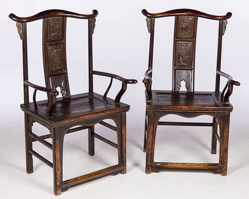 PAIR OF CHINESE HARDWOOD
