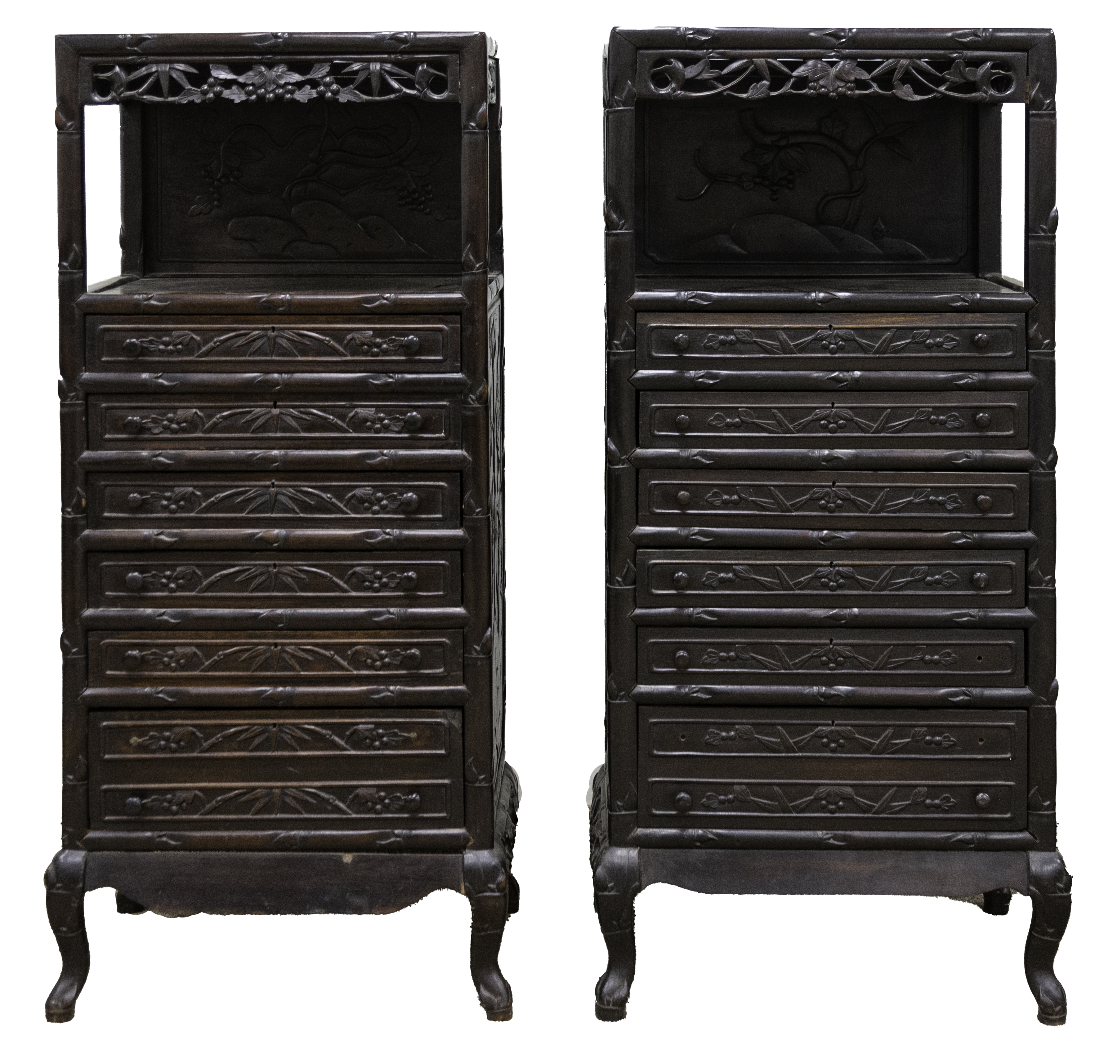 PAIR OF CHINESE HARDWOOD CABINETS