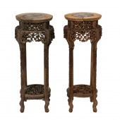 PAIR OF CHINESE HARDWOOD CIRCU