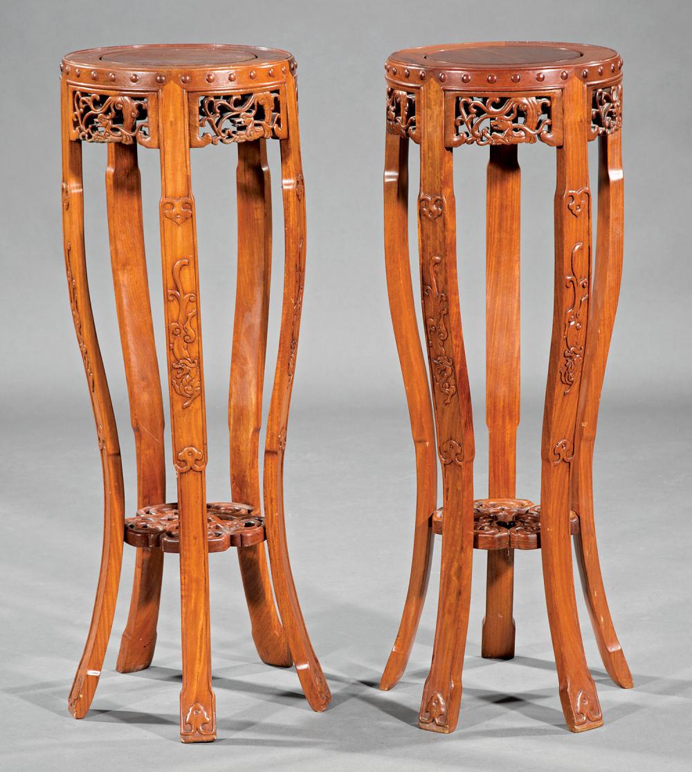 PAIR OF CHINESE HARDWOOD PLANT