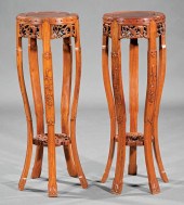 PAIR OF CHINESE HARDWOOD PLANT