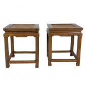 PAIR OF CHINESE HARDWOOD SQUAR