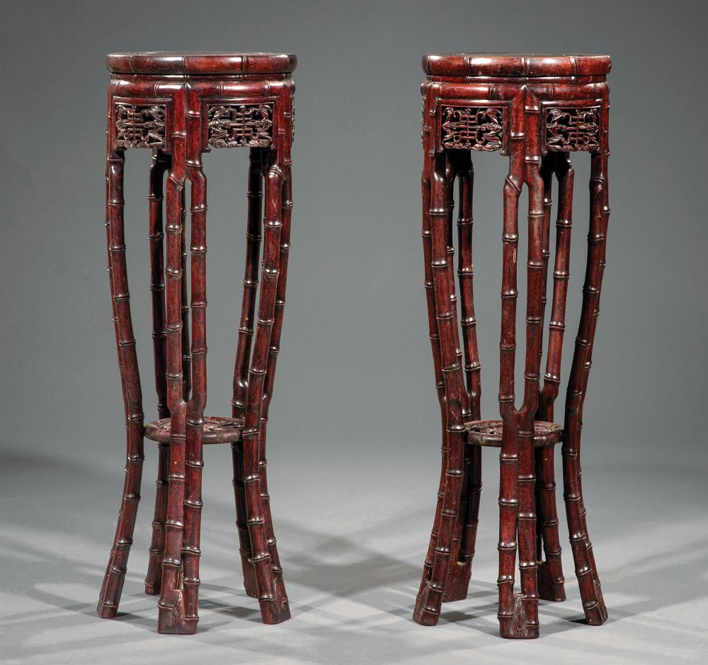 PAIR OF CHINESE HARDWOOD TALL
