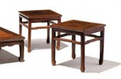 Pair of Chinese hongmu and bur