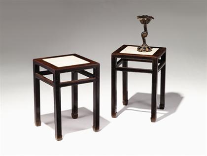 Pair of Chinese hongmu and white