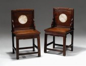 Pair of Chinese hongmu and mar