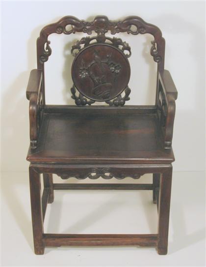 Pair of Chinese hongmu hall chairs