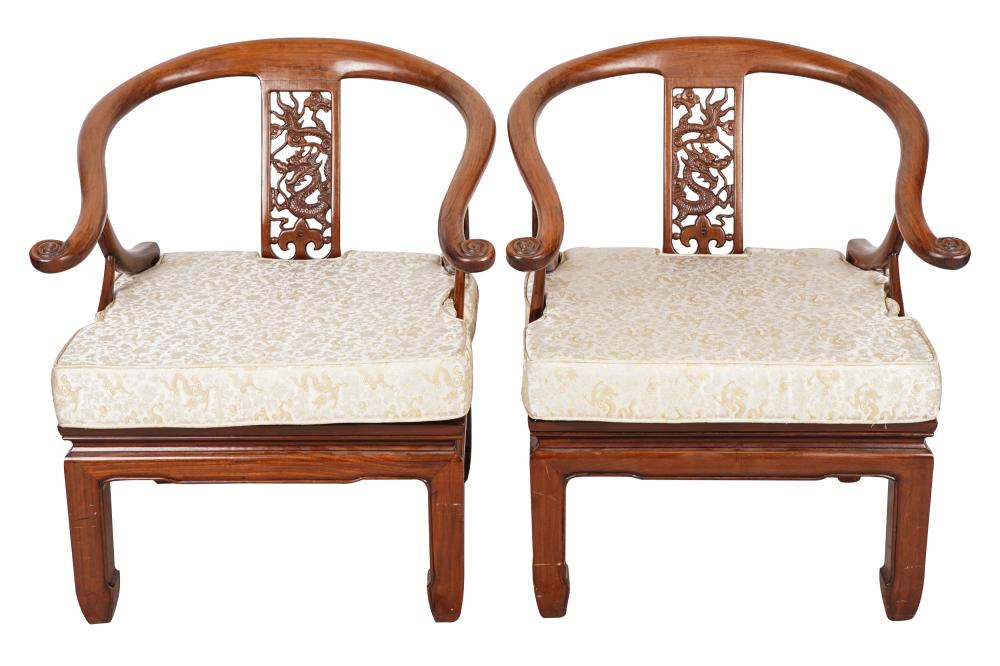 PAIR OF CHINESE HORSE SHOE BACK
