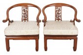 PAIR OF CHINESE HORSE SHOE BAC