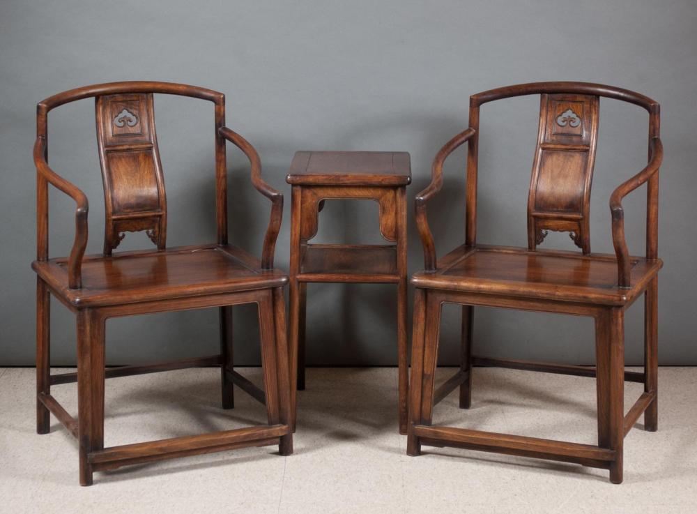 PAIR OF CHINESE HUALI WOOD