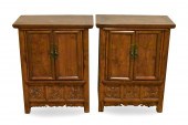 PAIR OF CHINESE HUALI WOOD CAB