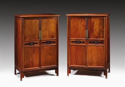 Pair of Chinese huanghuali round