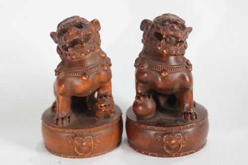 PAIR OF CHINESE HUANGYANG WOOD