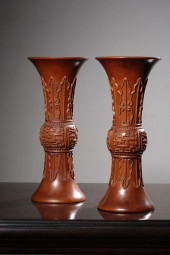 PAIR OF CHINESE HUANGYANG WOOD