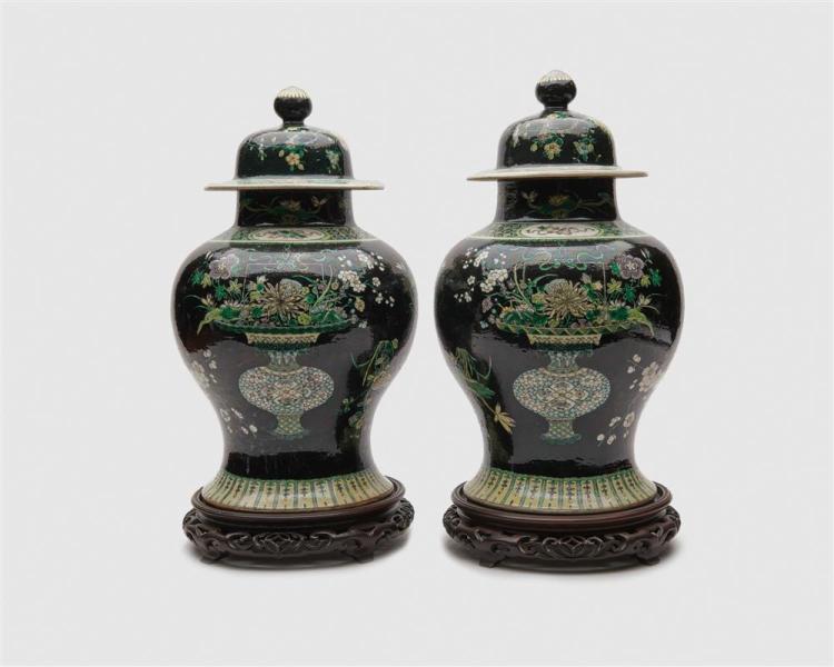 PAIR OF CHINESE IRIDESCENT