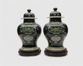 PAIR OF CHINESE IRIDESCENT FAM
