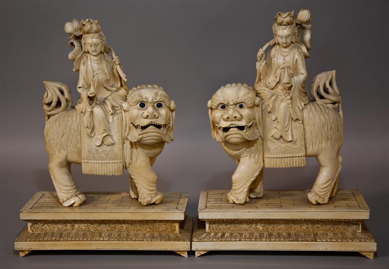PAIR OF CHINESE IVORY VENEERED