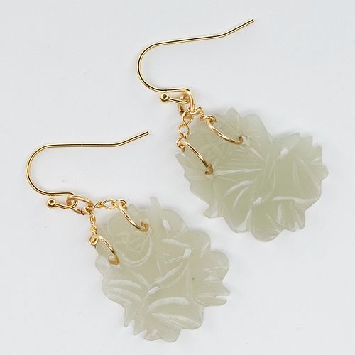 PAIR OF CHINESE JADE AND GOLD