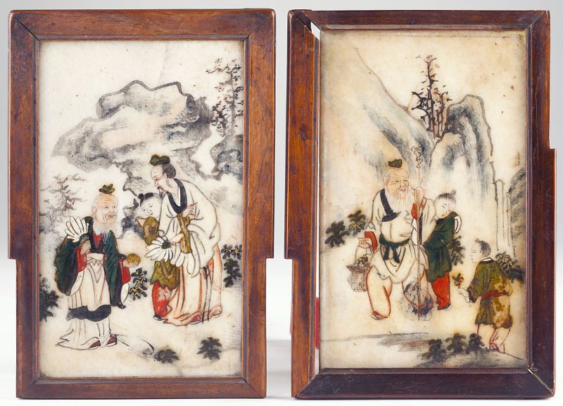 Pair of Chinese Jade Table