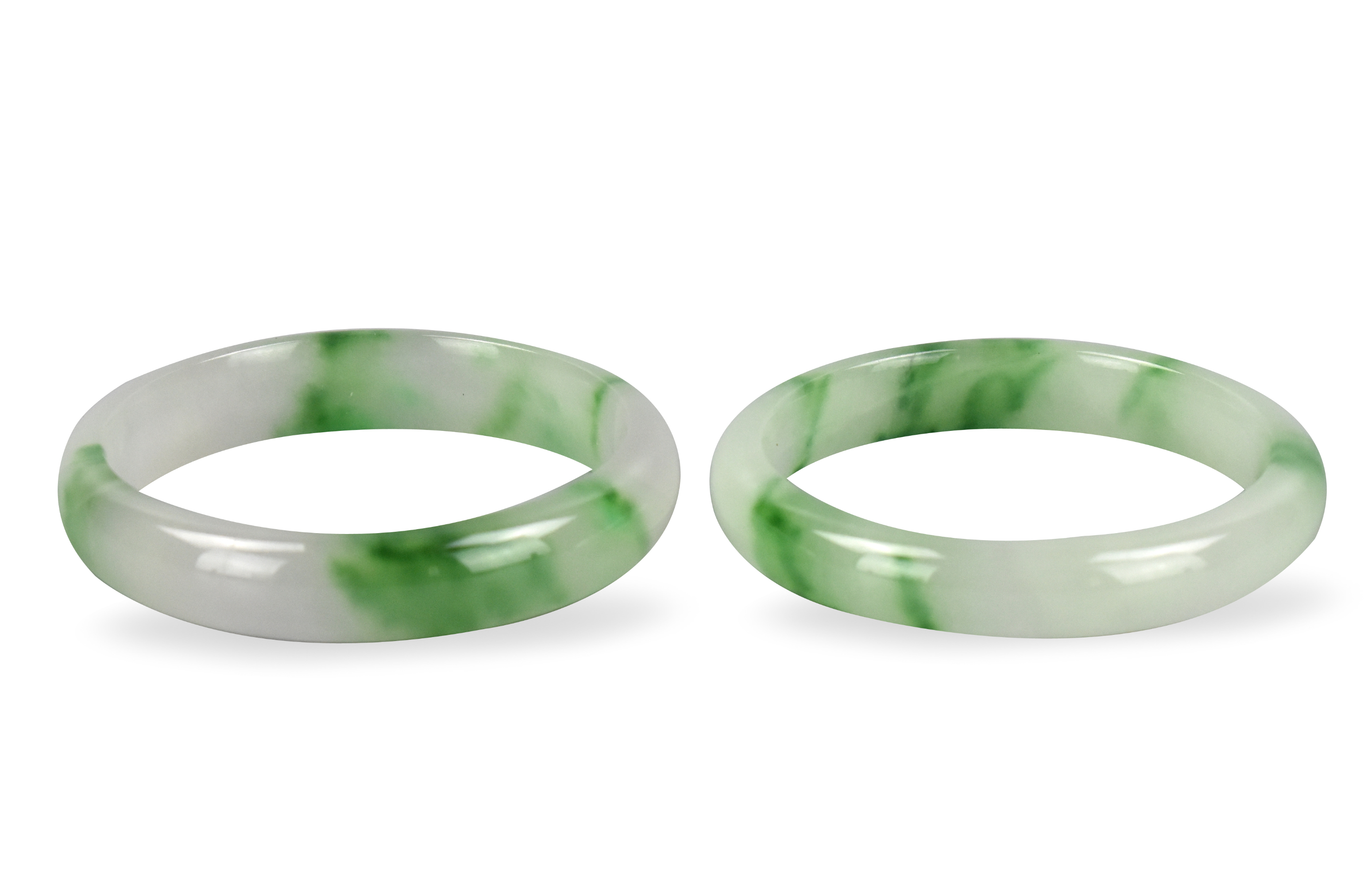 PAIR OF CHINESE JADEITE BANGLES