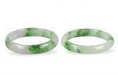 PAIR OF CHINESE JADEITE BANGLE