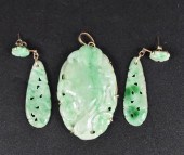 PAIR OF CHINESE JADEITE EARRIN