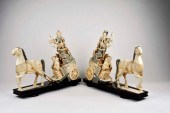 PAIR OF CHINESE JEWEL-CLAD HOR