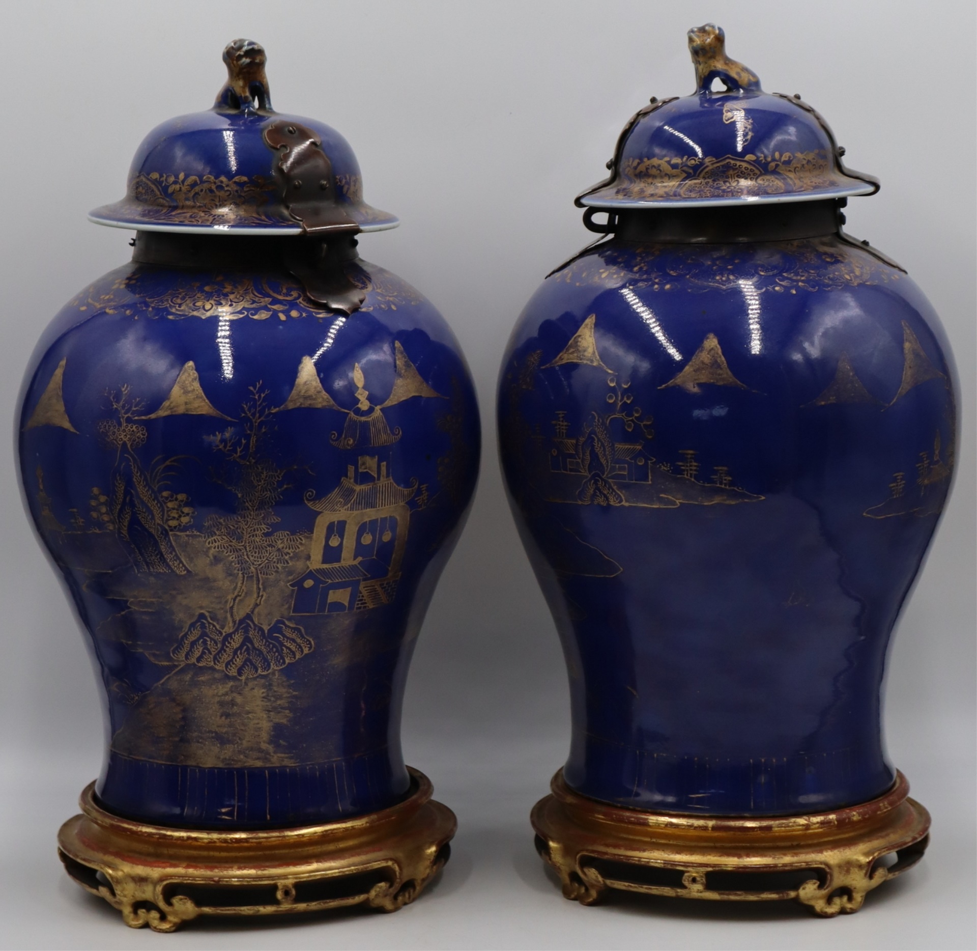 PAIR OF CHINESE KANGXI GILT