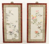 PAIR OF CHINESE KESI SILK PANE
