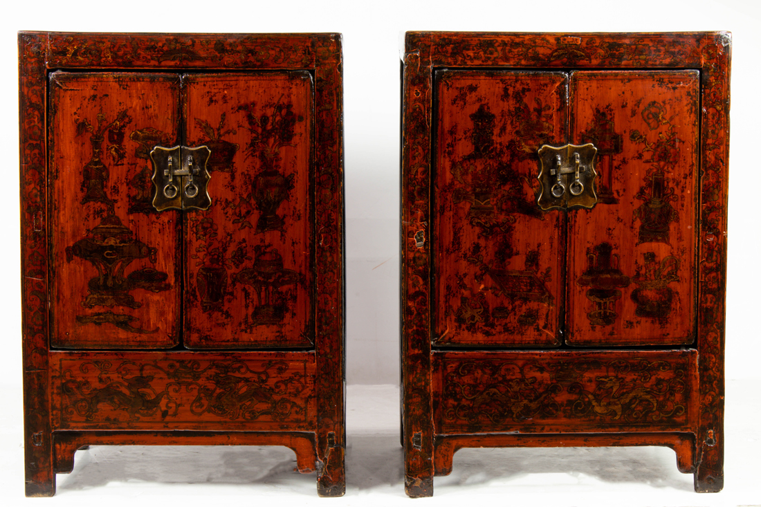 PAIR OF CHINESE LACQUER CABINETS