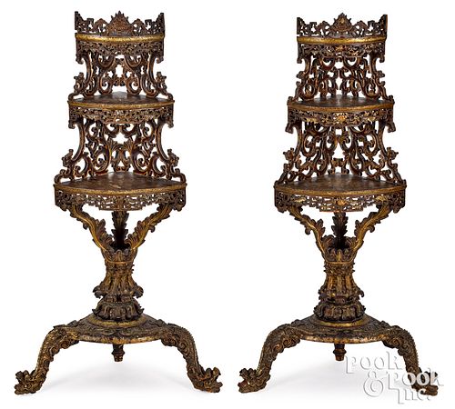 PAIR OF CHINESE LACQUER CORNER