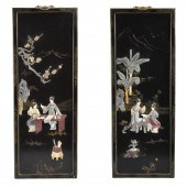 PAIR OF CHINESE LACQUERED PANE