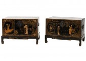 PAIR OF CHINESE LACQUERED TRUN