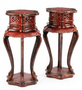 PAIR OF CHINESE LACQUERED WOOD