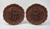 PAIR OF CHINESE LACQUERWARE PL