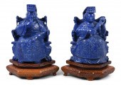 PAIR OF CHINESE LAPIS LAZULI E