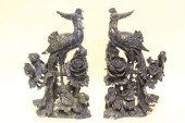PAIR OF CHINESE LAPIZ CARVED P