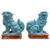 PAIR OF CHINESE LARGE GLAZED P