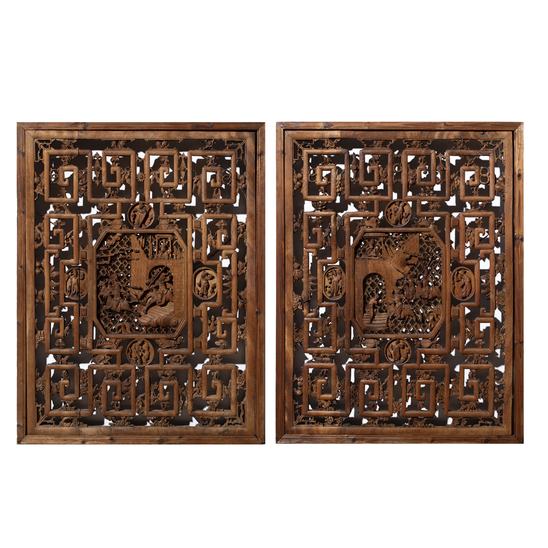 PAIR OF CHINESE LATTICE WINDOWS