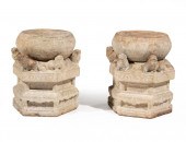 PAIR OF CHINESE MARBLE GARDEN