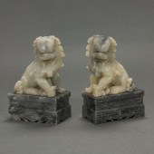 PAIR OF CHINESE MARBLE GUARDIA