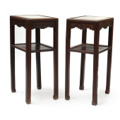 PAIR OF CHINESE MARBLE TOP HAR