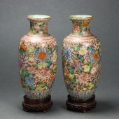 PAIR OF CHINESE MILLE FLEUR EG