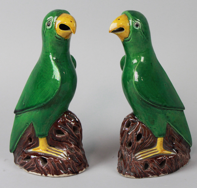 PAIR OF CHINESE MODELS OF BIRDS