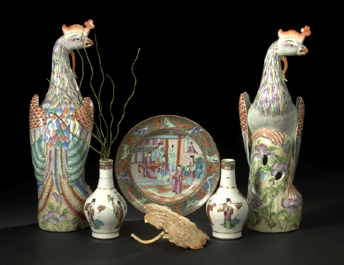 Pair of Chinese Molded Porcelain